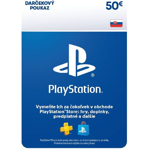E-shop PlayStation Store - Darčeková karta 50 €