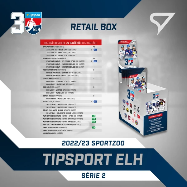 Retail balíček Tipsport ELH 2022/23 – 2. séria - Hokejové karty - Obrázok 0V62G00101