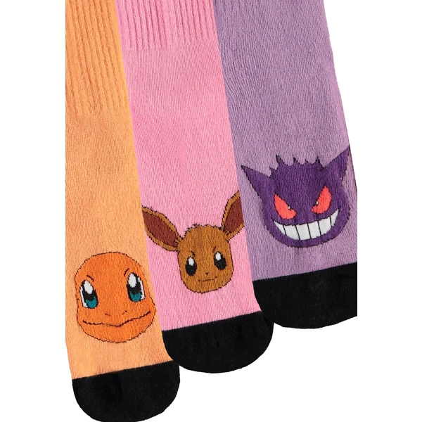 Ponožky Pokémon - Gengar, Charmander a Eevee 35/38 (3 páry) - Ponožky - Obrázok 0Y55000601