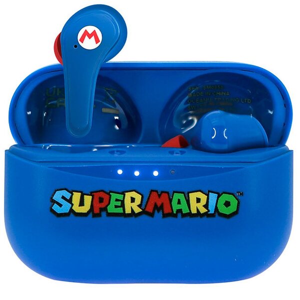 E-shop OTL detské bezdrôtové slúchadlá s motívom Super Mario modrá