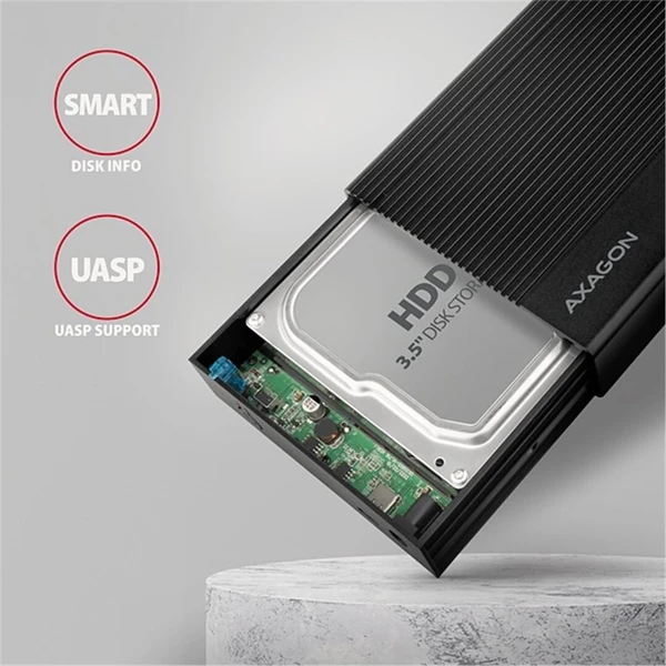 AXAGON EE35-GTR RIBBED externý box pre 3,5“ disk - Externé boxy - Obrázok 0YS6000701