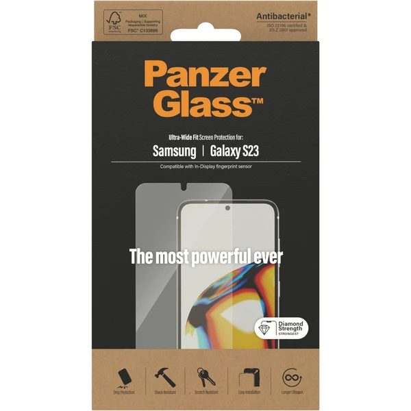 PanzerGlass™ Ultra-Wide Fit Samsung Galaxy S23/S22 (celolepené s funkčným odtlačkom prstov) - Ochranné fólie a sklo - Obrázok 1AS1G00101