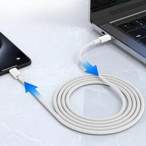 Cubenest zapletený USB-C/USB-C napájací kábel 60W 1m farebné 4ks - Káble a redukcie - Obrázok 1SD5000O01