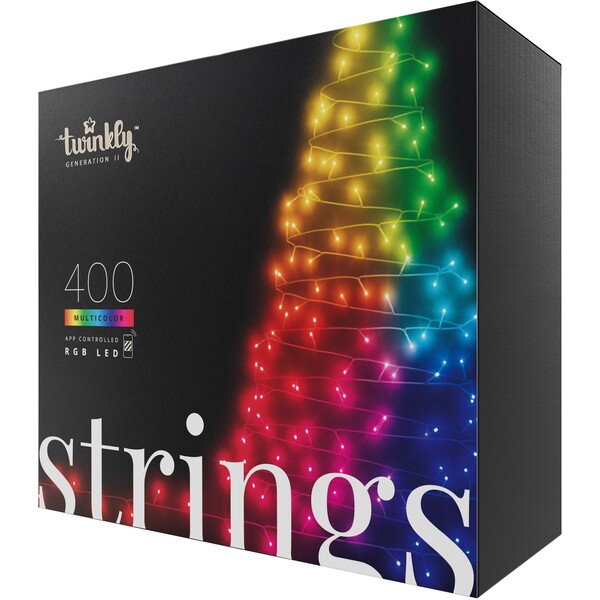 E-shop Twinkly Strings Multi-Color inteligentné žiarovky na stromček 400 Ks 32m čierny kábel