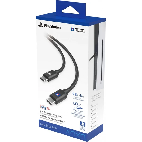 Hori nabíjací kábel USB-C pre DualSense 3m čierny - Káble - Hlavný obrázok