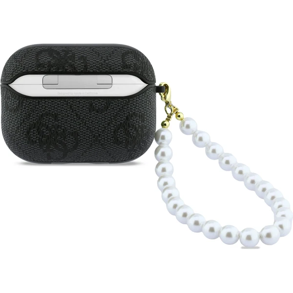 Guess PU 4G Classic Logo Pearl Strap puzdro AirPods Pro 3 čierne - Puzdra - Obrázok 371c0c45f1de4a3da34d47c662b23e96