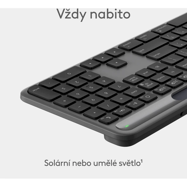 Logitech K980 Signature Slim Solar+ bezdrôtová klávesnica čierna US - Klávesnice - Obrázok 3IRI000K01