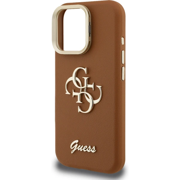Guess PU Grained 4G Logo Stand Camera Frame kryt iPhone 15 Pro Max hnedý - Puzdra - Obrázok 404c2df3c78d45ee9ebf2771bdf3613a