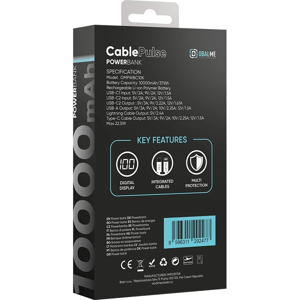 OBAL:ME CablePulse Powerbanka 10000mAh 22,5W Čierna - Powerbanky - Obrázok 4a6518b66f044158a60b473484e50dc1