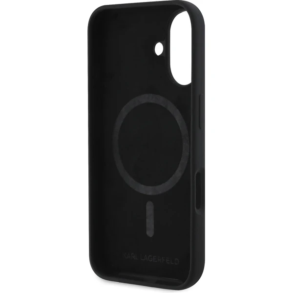 Karl Lagerfeld Liquid Silicone K&CH Heads MagSafe kryt pre iPhone 16 čierny - Puzdra - Obrázok 5058d8491b1847aca5e97bc9c550aad5