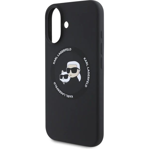 Karl Lagerfeld Liquid Silicone K&CH Heads MagSafe kryt pre iPhone 16 čierny - Puzdra - Obrázok 50d580e6f7c94864af9e07771a9c61bb