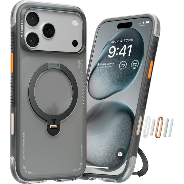 Torras Ostand Q3 Air MagSafe kryt iPhone 17 Pro Max shadow black - Puzdra - Obrázok 53d94cb33a0c45caa607613f1ee51e01