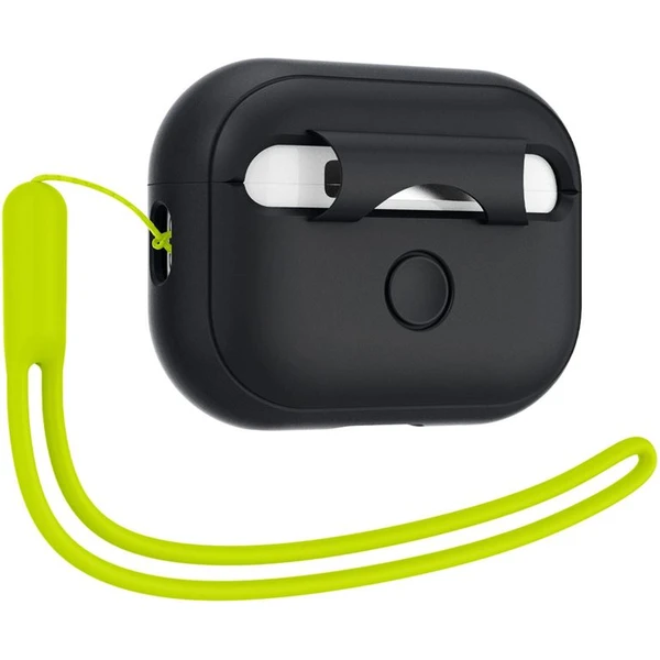 Spigen Silicone Fit puzdro s pútkom Apple AirPods Pro (2nd Gen) čierne/limetkové - Puzdra - Obrázok 59C5000L01