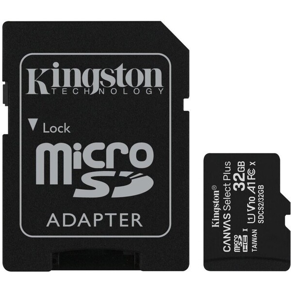 E-shop Kingston microSDHC Canvas Select Plus 32GB A1 Class 10 100MB/s + SD adaptér
