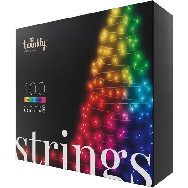 E-shop Twinkly Strings Multi-Color inteligentné žiarovky na stromček 100 ks 8m čierny kábel