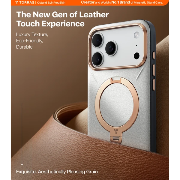 Torras Ostand Q3 VegSkin MagSafe kryt iPhone 17 Pro Max pearl gray - Puzdra - Obrázok 63df467cfed7443c8b78fda3938101bb
