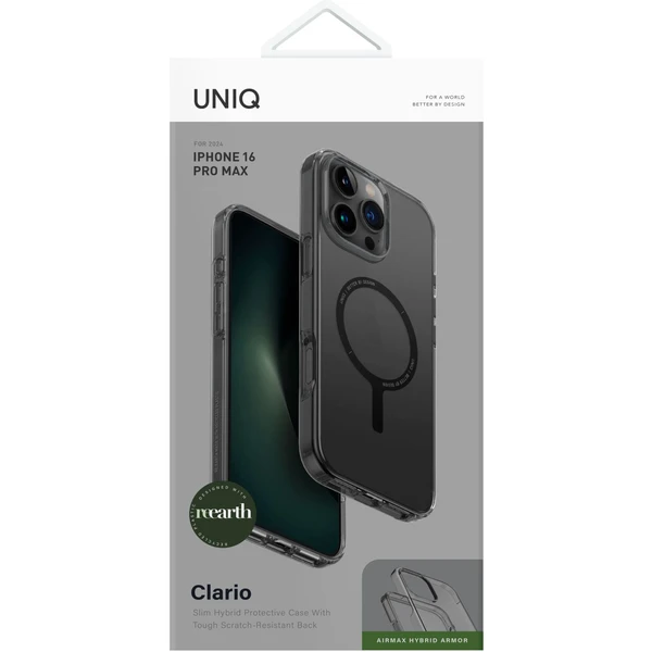 UNIQ Clario (ECO) MagClick kryt s MagSafe iPhone 16 Pro Max dymový - Puzdra - Obrázok 640b5b607d3c4e90ac72a7b089ac41e7