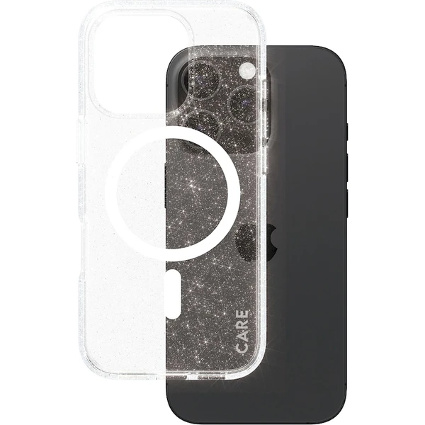 PanzerGlass® CARE kryt Apple iPhone 16 Pro MagSafe Star Lit trblietavý/biely - Puzdra - Obrázok 6508000P01