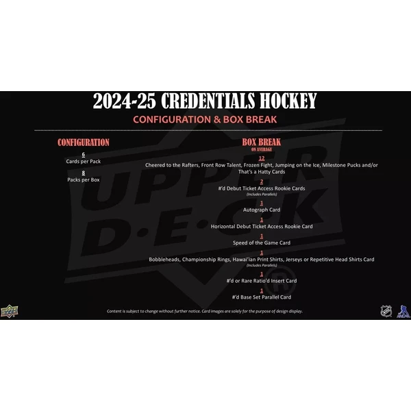 Hokejové karty 2024-25 Upper Deck Credentials Hockey Hobby Box - Hokejové karty - Obrázok 6FSE000K01