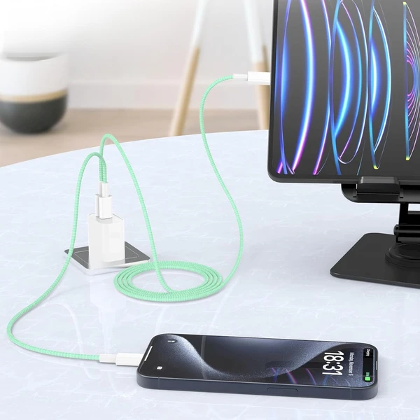 Cubenest zapletený USB-C/USB-C napájací kábel 60W 1m farebné 4ks - Káble a redukcie - Obrázok 6SD5000O01