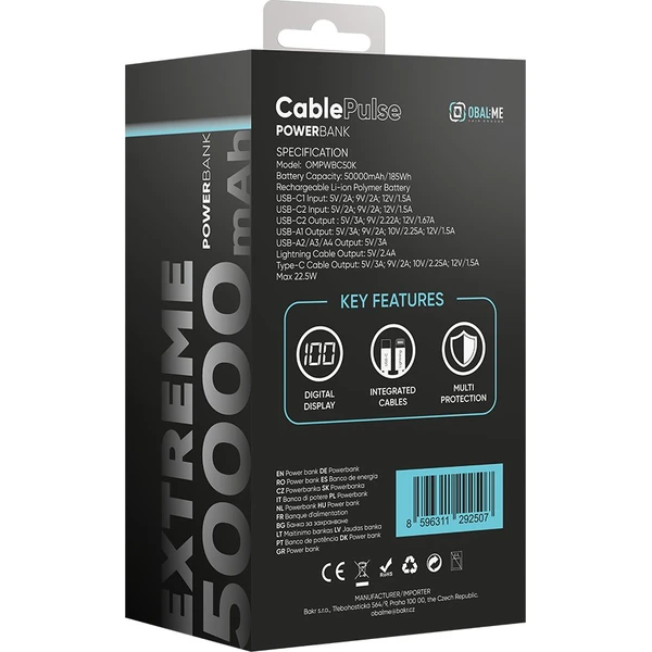 OBAL:ME CablePulse Powerbanka 50000mAh 22,5W Black - Powerbanky - Obrázok 6b9cd4d49b3c444dadbc73787529ec48