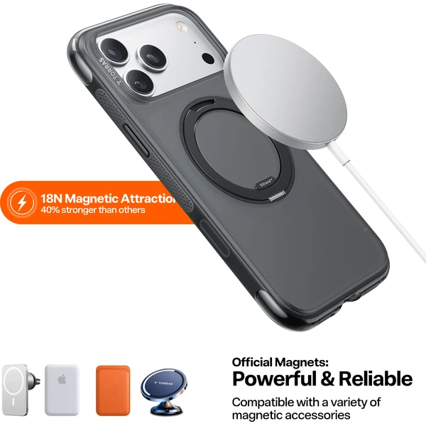 Torras Ostand O3 Air MagSafe kryt iPhone 17 Pro obsidian black - Puzdra - Obrázok 7c52b6d1252943ba970f3d93411fe89e