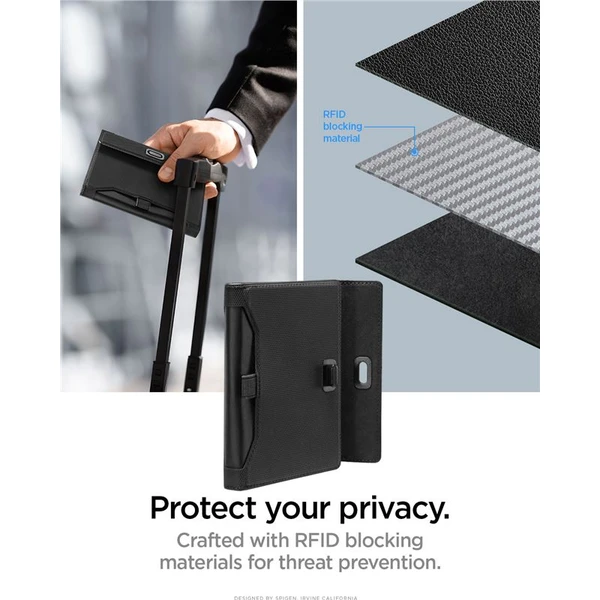 Spigen Universal AirTag Passport Holder puzdro na cestovný pas čierne - Puzdra - Obrázok 86d861af71764a65a80fcea98348c9b1