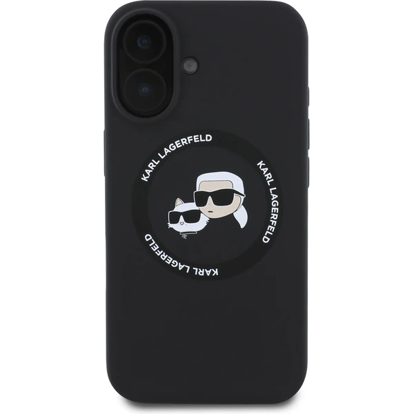 Karl Lagerfeld Liquid Silicone K&CH Heads MagSafe kryt pre iPhone 16 čierny - Puzdra - Obrázok 8961567c22ea4be7819487a4189f33cd