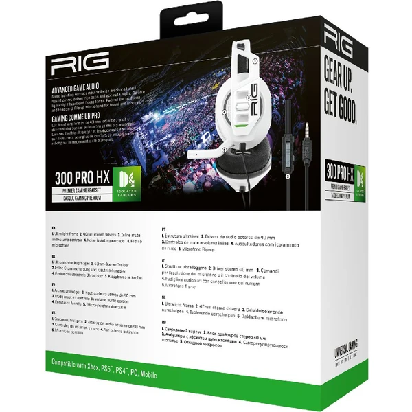 Nacon RIG 300 PRE HX herný headset pre XONE/XSX|S biely - Slúchadlá - Obrázok 8J37700301