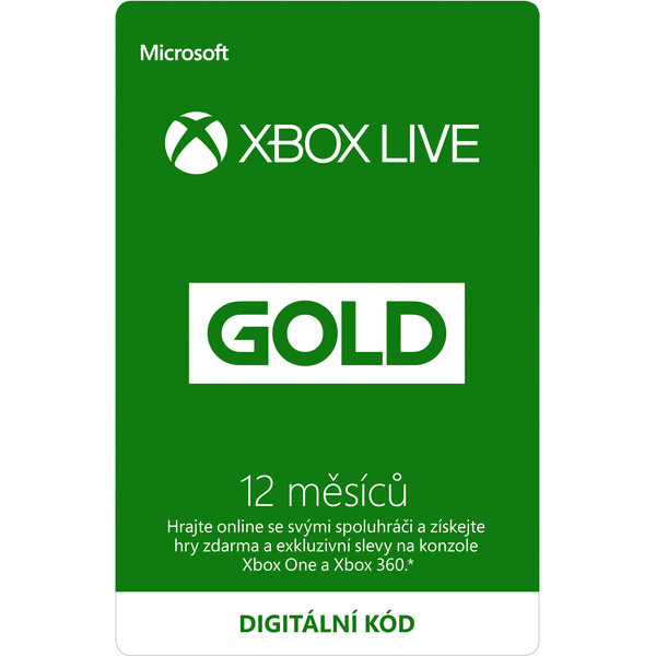 E-shop Xbox Live Gold - predplatné na 12 mesiacov (kód online)
