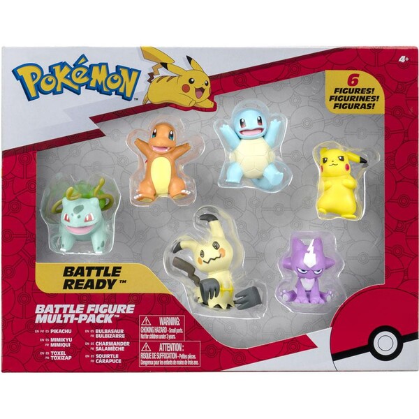 E-shop Figúrky Pokémon 6-Pack 5 cm Pikachu #2, Squirtle, Charmander, Bulbasaur, Sirfetch'd, Toxel