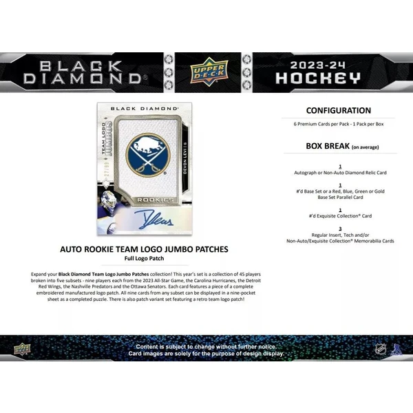Hokejové karty 2023-24 Upper Deck Black Diamond Hockey Hobby Box - Hokejové karty - Obrázok A1U4000N01