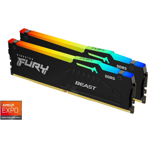 E-shop Kingston Fury Beast 64GB 6000MHz DDR5 CL36 DIMM (2x32GB) RGB EXPO