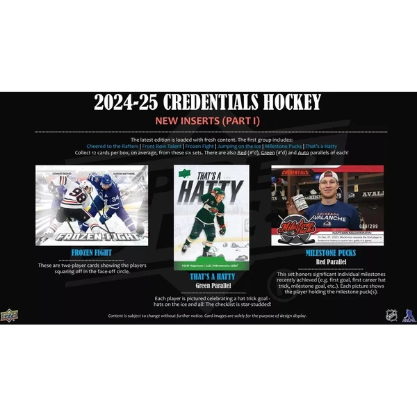 Hokejové karty 2024-25 Upper Deck Credentials Hockey Hobby Box - Hokejové karty - Obrázok AFSE000K01
