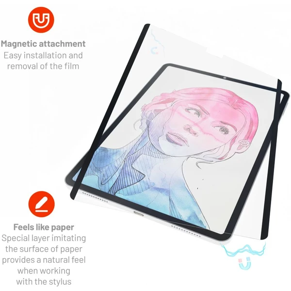 FIXED PaperFilm magnetická fólia na písanie a kreslenie pre iPad Pro 11" (2018-2022), Air (2020/2022 - Ochranné fólie a sklo - Obrázok AFW1000J01