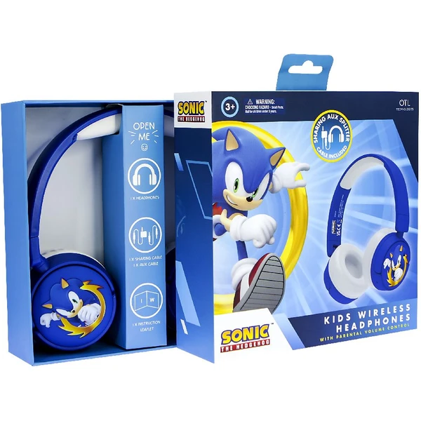 OTL bezdrôtové slúchadlá detské s motívom Sonic the Hedgehog modrá - Slúchadlá - Obrázok AGTM100501