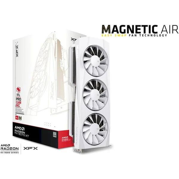 XFX Quicksilver AMD Radeon RX 9070 XT 16GB GDDR6, Magnetic Air Edition white - Grafické karty - Obrázok B8LE000L01