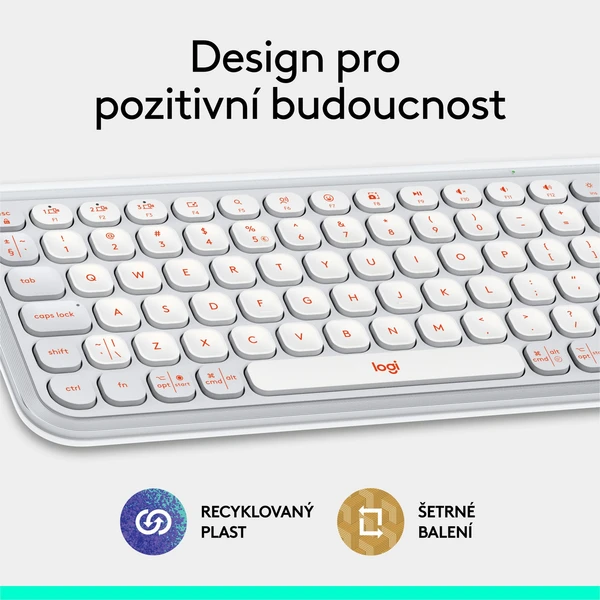 Logitech POP ICON KEYS (US) klávesnica biela - Klávesnice - Obrázok BBU8000O01