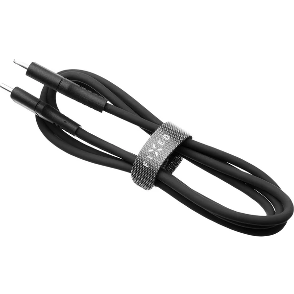 FIXED tekutý silikónový USB-C/USB-C napájací kábel 60W 0,5m čierny - Káble a redukcie - Obrázok BSS1000601