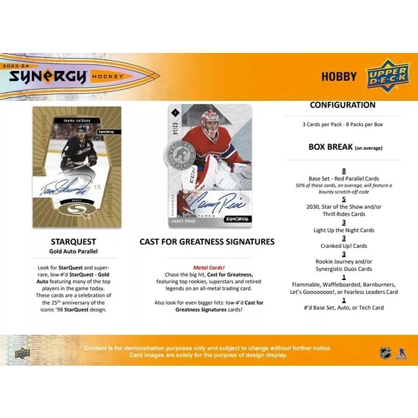 Hokejové karty 2023-24 Upper Deck Synergy Hockey Hobby Box - Hokejové karty - Obrázok C4I6000N01