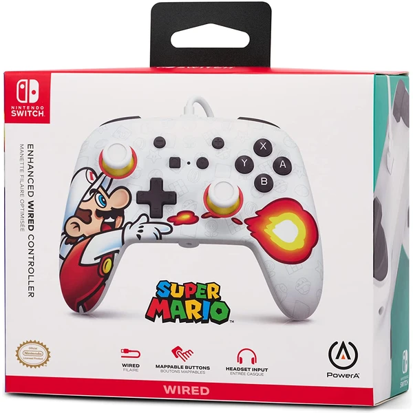 PowerA Enhanced drôtový herný ovládač - Fireball Mario (Switch) - Herné ovládače - Obrázok CA41G00101