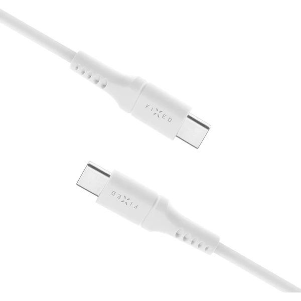 FIXED tekutý silikónový USB-C/USB-C napájací kábel 60W 0,5m biely - Káble a redukcie - Obrázok CRS1000601
