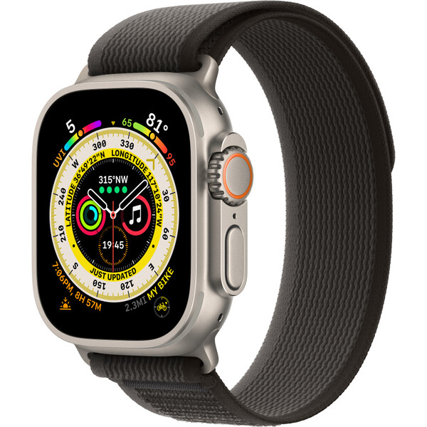 E-shop Apple Watch Apple Watch 49mm čierny/sivý trailový ťah - S/M