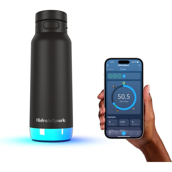 HidrateSpark PRO 2 múdra fľaša so slamkou, 950 ml čierna - Inteligentné fľaše - Obrázok DX2H000K01