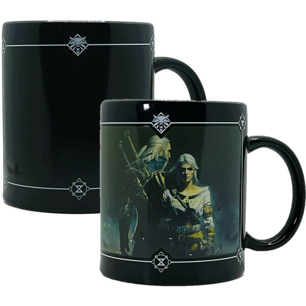 E-shop Hrnček The Witcher 3 Geralt & Ciri 480 ml (meniaci sa motív)