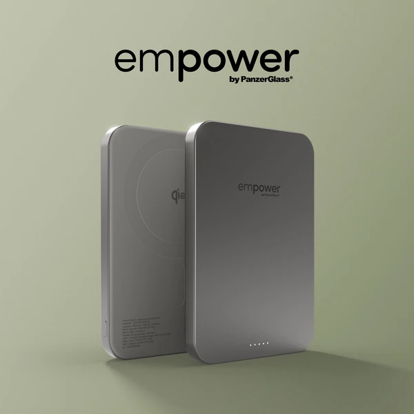 PanzerGlass® empower bezdrôtová Qi2 powerbanka 5000 mAh, MagSafe, sivá - Powerbanky - Obrázok E83J000K01