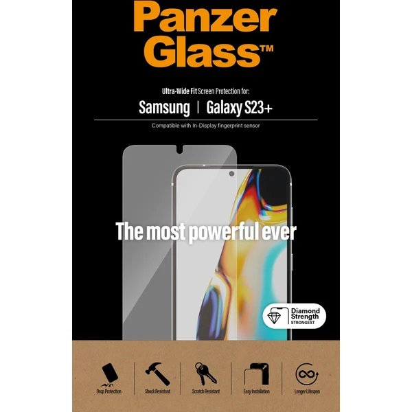 PanzerGlass™ Ultra-Wide Fit Samsung Galaxy S23+/S22+ (celolepené s funkčným odtlačkom prstov) - Ochranné fólie a sklo - Obrázok EAS1G00101