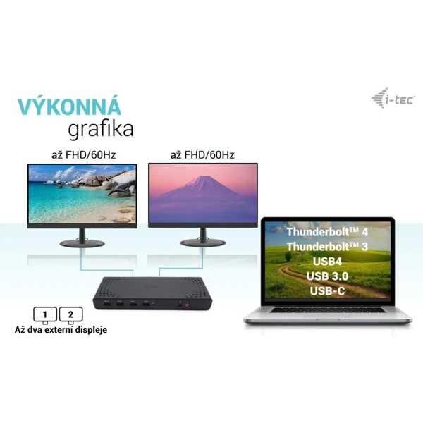 i-tec USB 3.0/USB-C/Thunderbolt, 2x HDMI dokovacia stanica s PD 85W - Dokovacie stanice - Obrázok EEP8000601