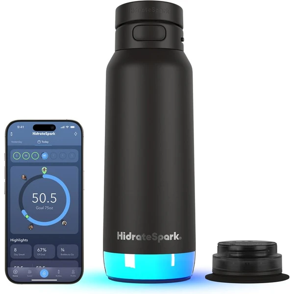 HidrateSpark PRO 2 múdra fľaša so slamkou, 950 ml čierna - Inteligentné fľaše - Obrázok EX2H000K01
