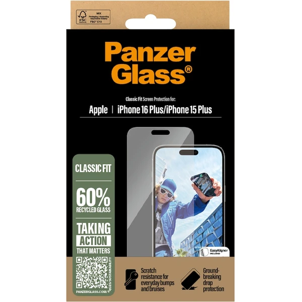 PanzerGlass® Classic Fit sklo Apple iPhone 16 Plus - Ochranné fólie a sklo - Obrázok GC08000P01